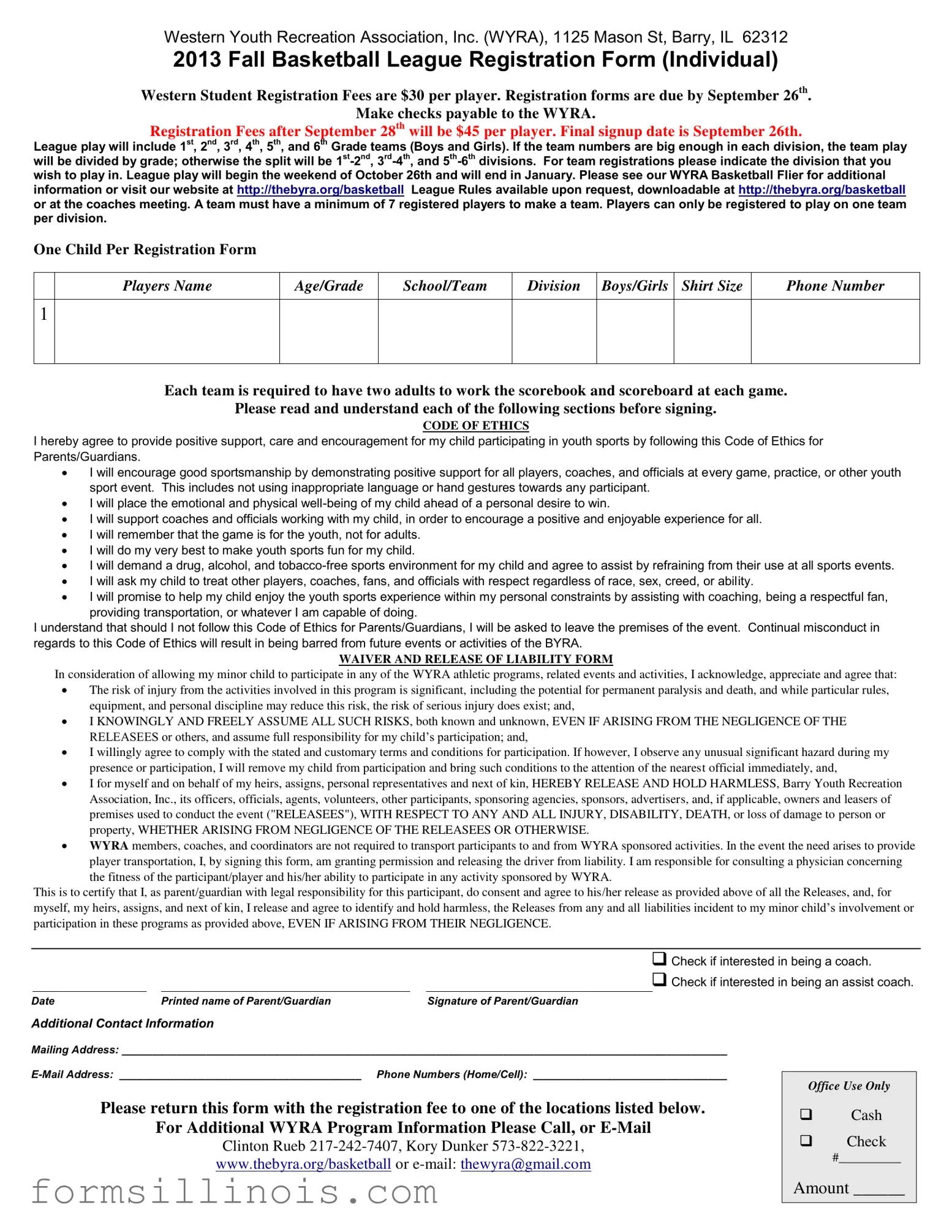 Free Barry Illinois Basketball League Template
