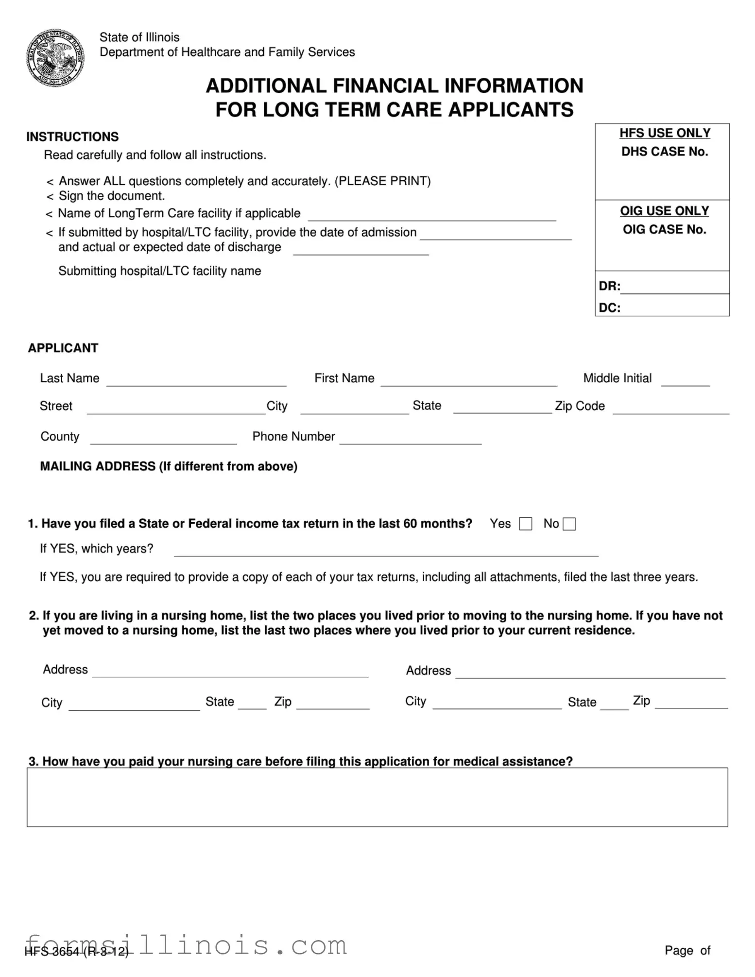 Free Hfs 3654 Illinois Template