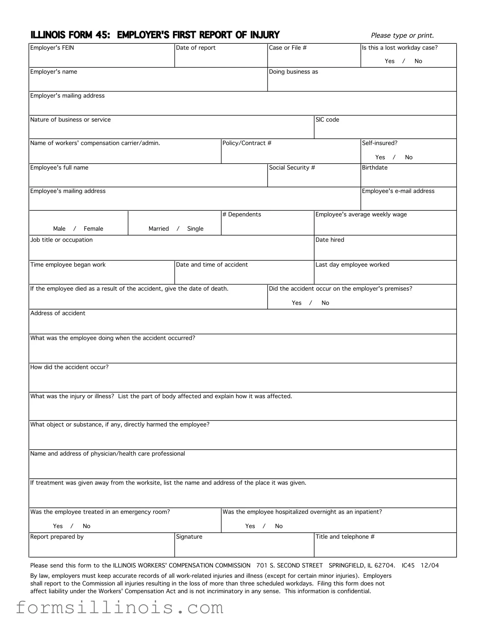 Free Illinois 45 Template