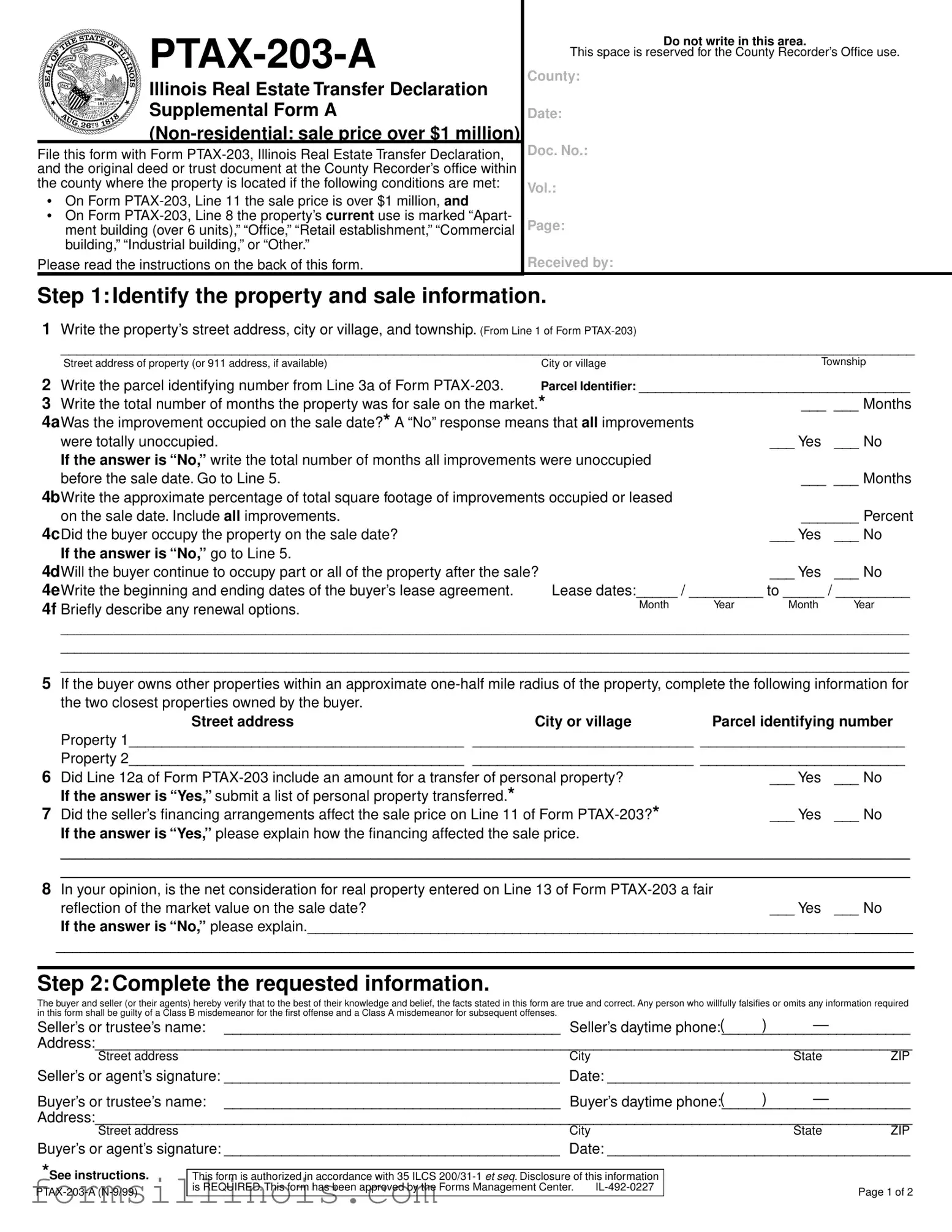 Free Illinois Ptax 203 A Template