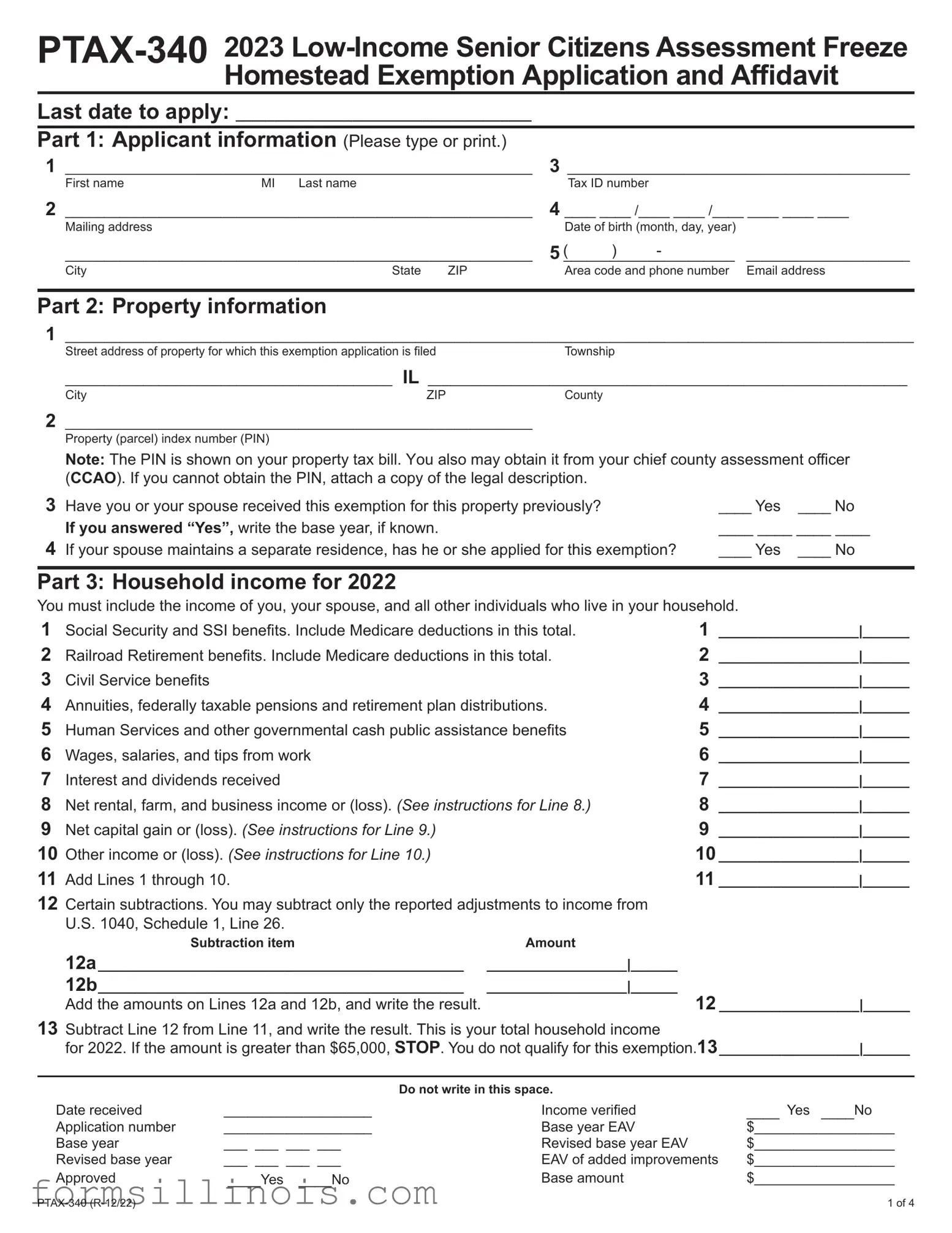 Free Illinois Ptax 340 Template