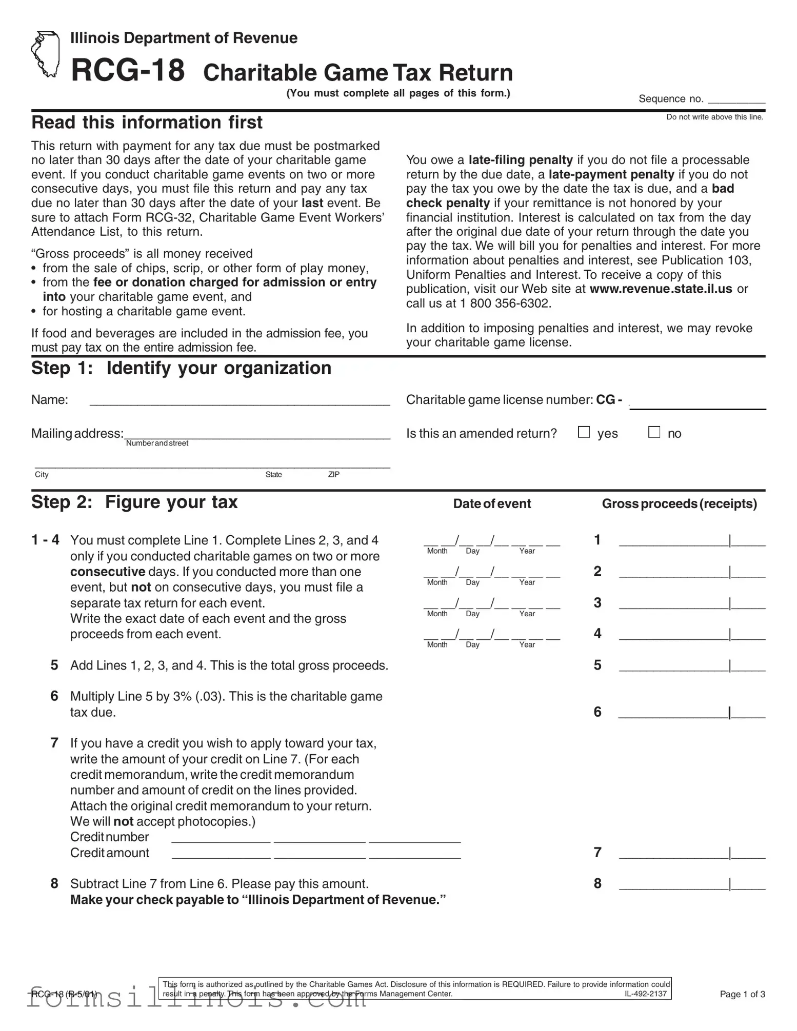 Free Illinois Rcg 18 Template