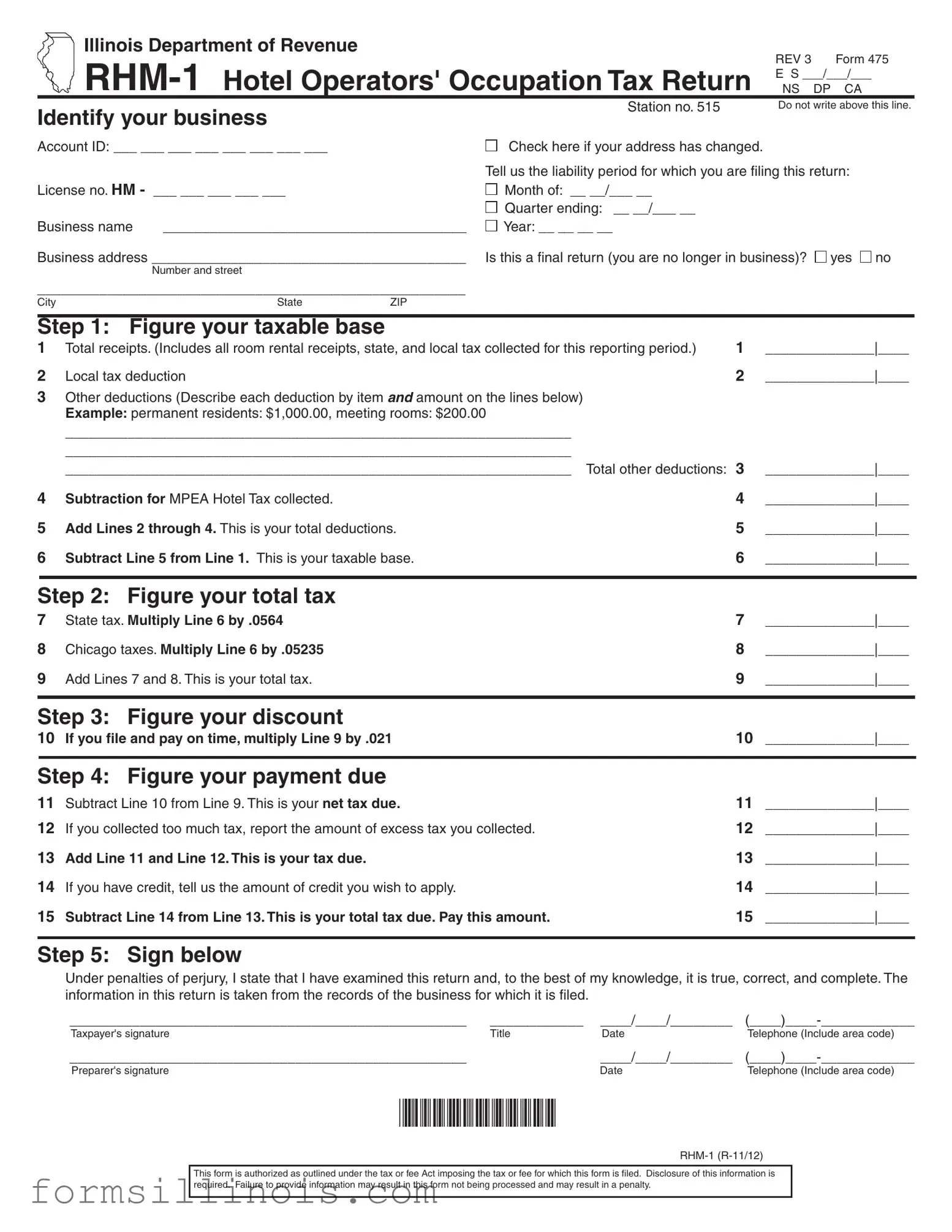 Free Illinois Rhm 1 Template