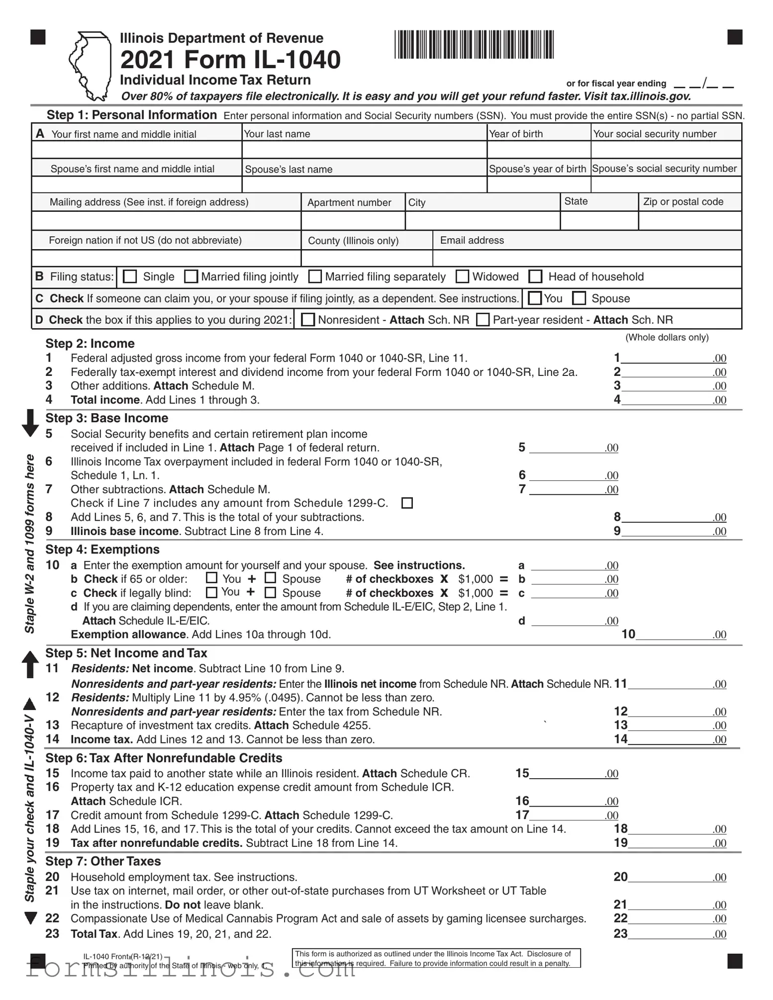 Free Illinois Tax Template