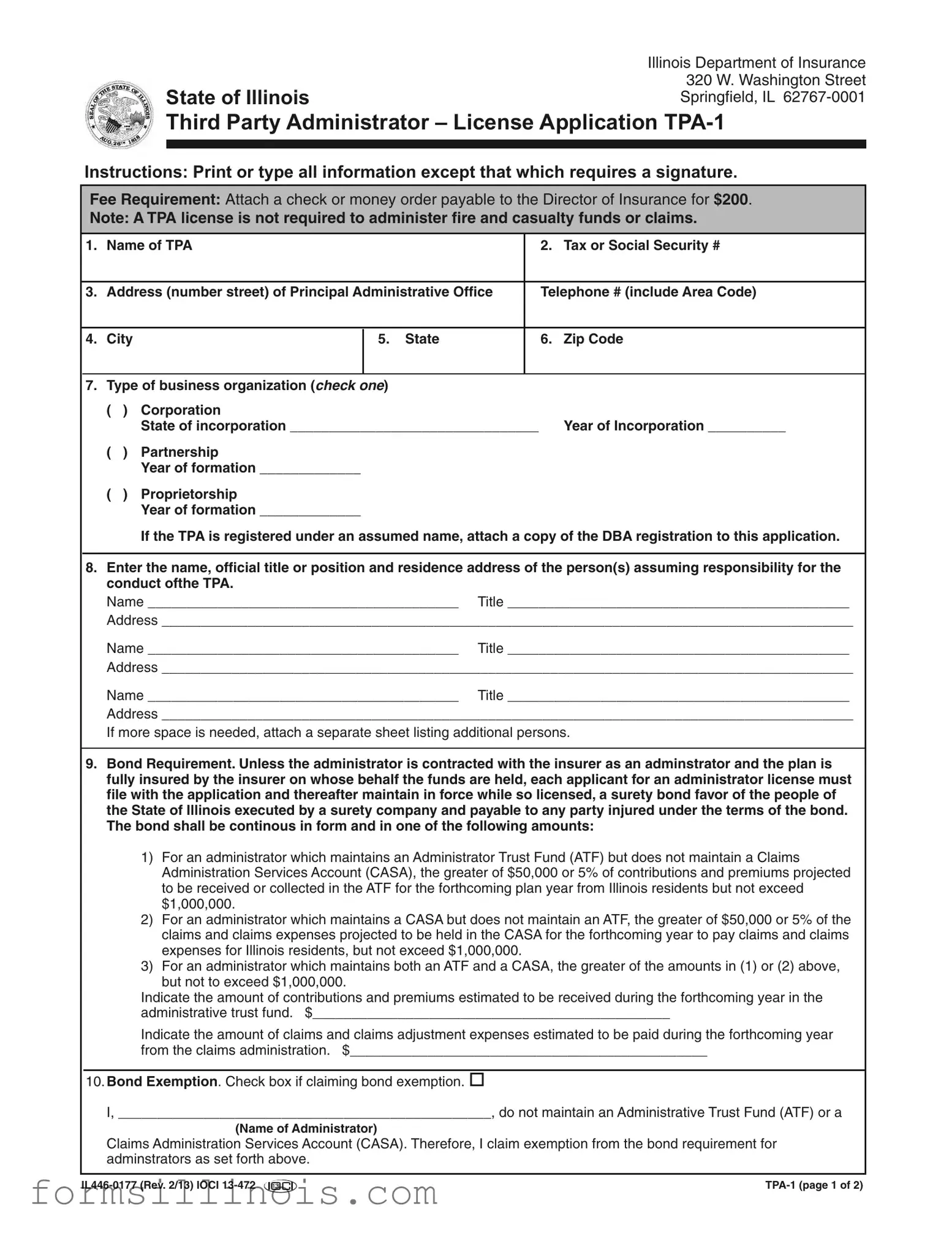 Free Illinois Tpa 1 Template