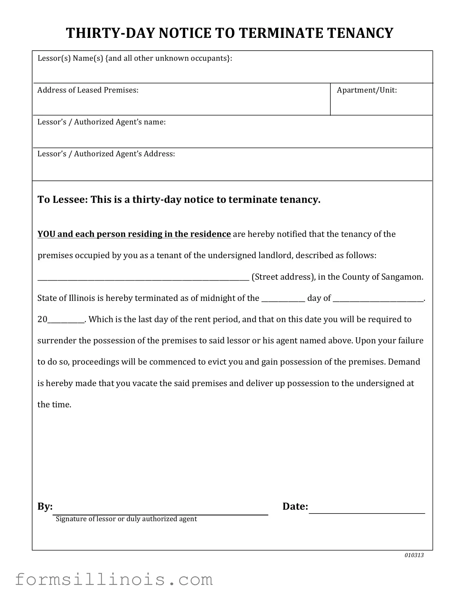Free Illinois Vacate Template
