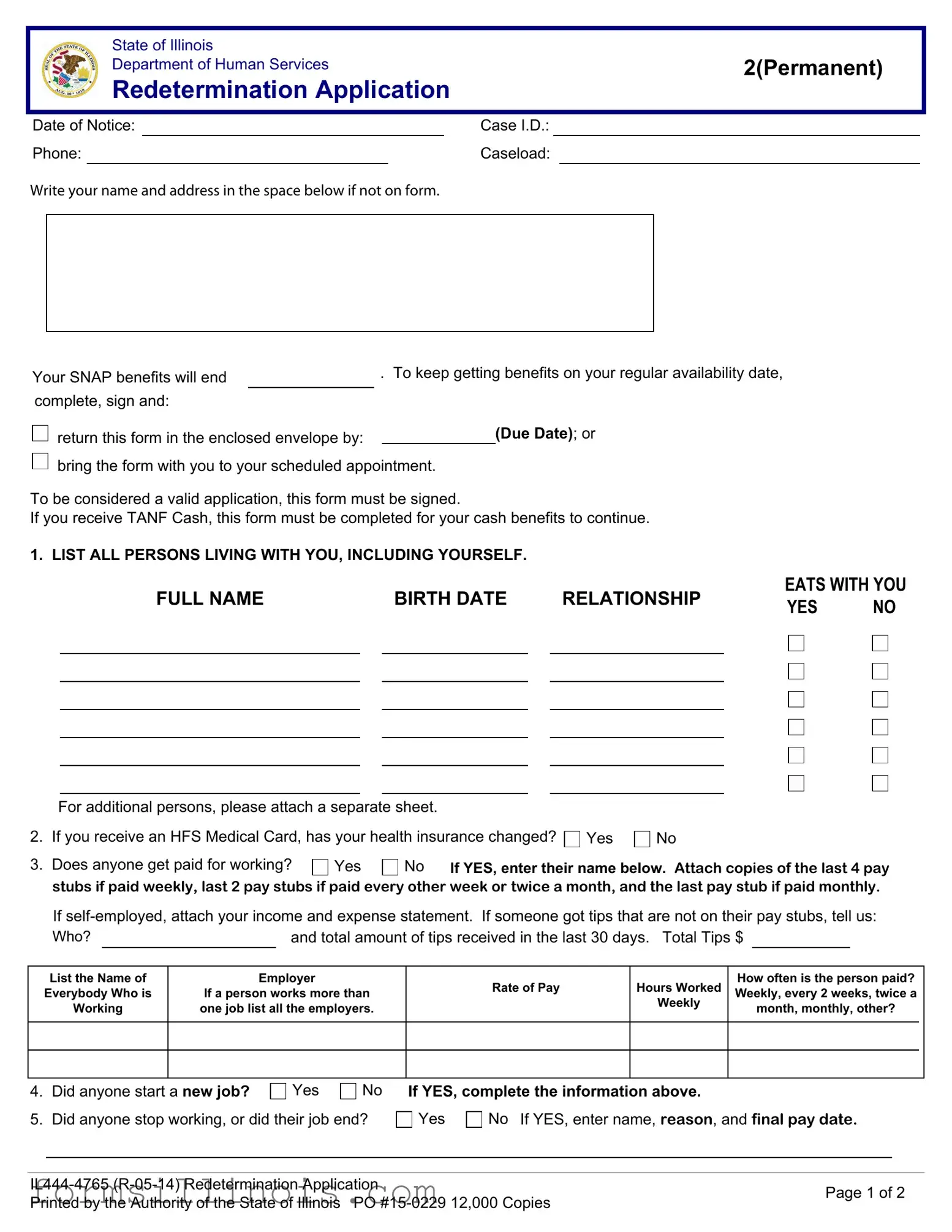 Free Link Illinois Redetermination Template