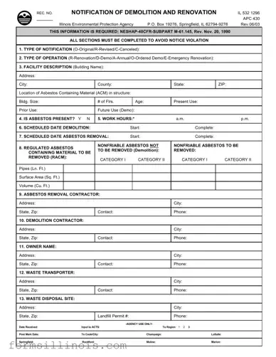 Free Illinois Apc 430 Template