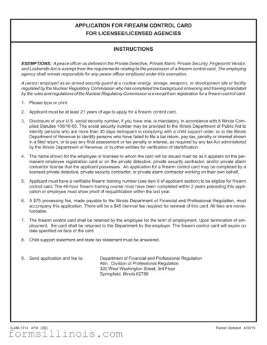 Free Illinois Application Firearm Template