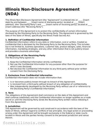 Valid Non-disclosure Agreement Form for the State of Illinois