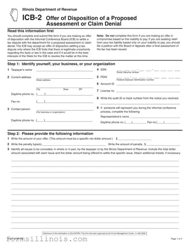 Free Illinois Icb 2 Template