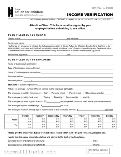Free Illinois Income Verification Template