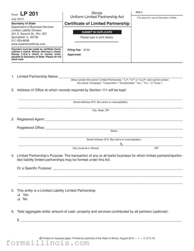 Free Illinois Lp 201 Template