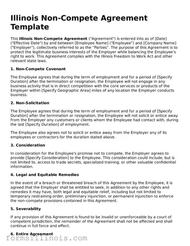 Valid Non-compete Agreement Form for the State of Illinois