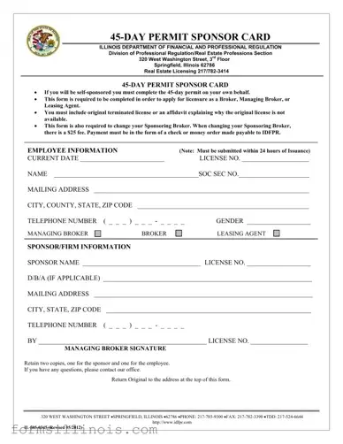 Free Illinois Permit Sponsor Card Template