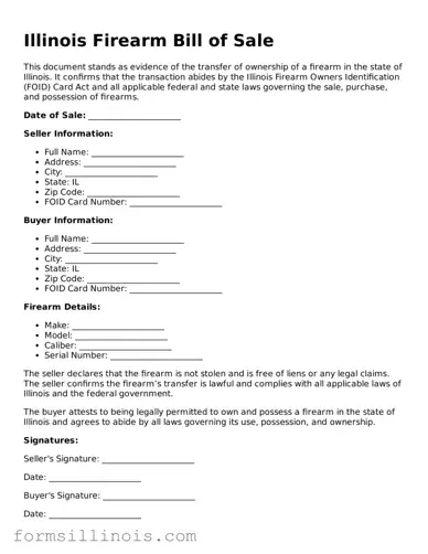Valid Firearm Bill of Sale Form for the State of Illinois