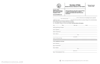 Free Odometer Statement For Illinois Template